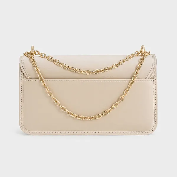 Túi Đeo Chéo Nữ Charles & Keith CNK Satin Sequinned Chain Handle Mini Bag CK2-00701557-1 Màu Be - Túi xách - Vua Hàng Hiệu
