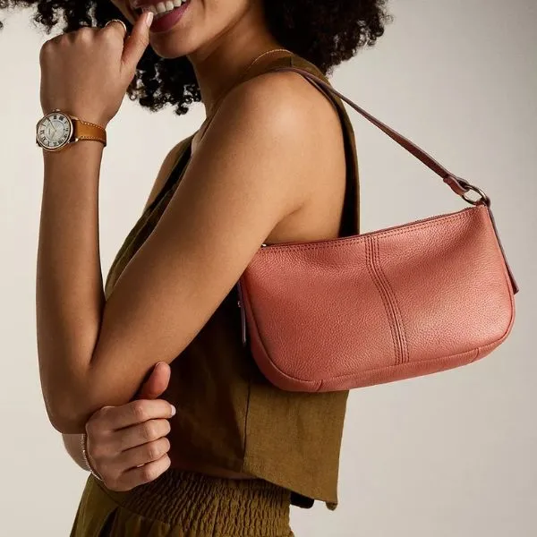 Túi Đeo Chéo Nữ Fossil Jolie Leather Small Crossbody Bag ZB11097604 Màu Hồng Đậm - Túi xách - Vua Hàng Hiệu