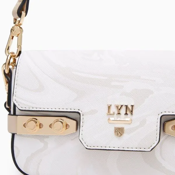 Túi Đeo Chéo Nữ Lyn Mini Fineness Marble LL24FBS169 Crossbody Bag Màu Be