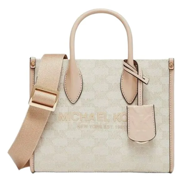 Túi Đeo Chéo Nữ Michael Kors MK Mirella Logo 35F2G7ZC5B Màu Be