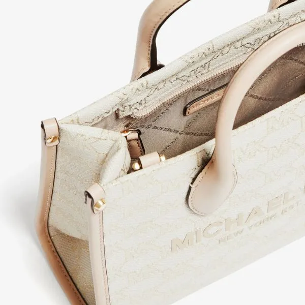 Túi Đeo Chéo Nữ Michael Kors MK Mirella Logo 35F2G7ZC5B Màu Be