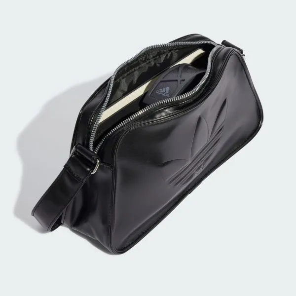 Túi Đeo Vai Adidas Polyurethane Embossed Trefoil Shoulder Bag IT7380 Màu Đen - Túi xách - Vua Hàng Hiệu