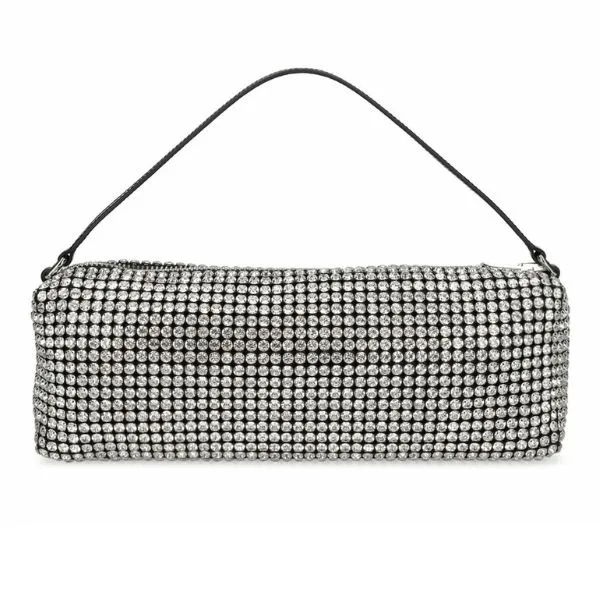 Túi Đeo Vai Nữ Alexander Wang Heiress Flex Crystal Mesh Shoulder Bag Màu Bạc - Túi xách - Vua Hàng Hiệu