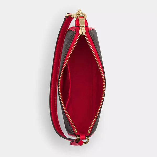Túi Đeo Vai Nữ Coach Nolita 19 In Colorblock Signature Canvas Shoulder Bag CY039 Màu Nâu/Đỏ