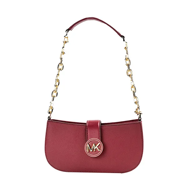 Túi Đeo Vai Nữ Michael Kors MK Carmen Small Pouchette Shoulder Bag 35F2GNMC0L Màu Đỏ Đô