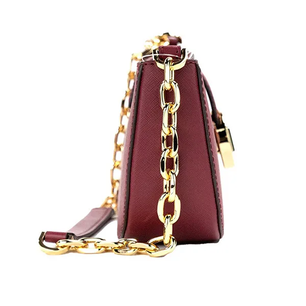 Túi Đeo Vai Nữ Michael Kors MK Carmen Small Pouchette Shoulder Bag 35F2GNMC0L Màu Đỏ Đô