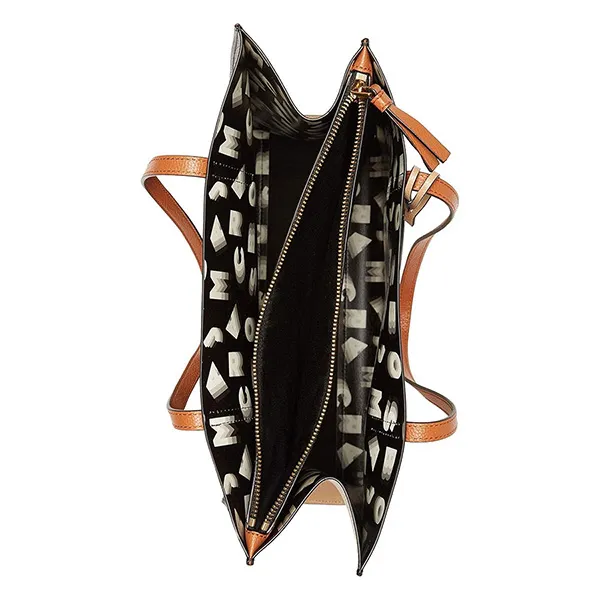 Túi Tote Nữ Marc Jacobs Grind Leather Tote Màu Đen - Kem