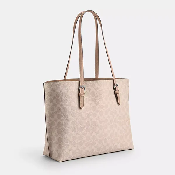 Túi Tote Nữ Coach Mollie Tote Bag In Signature Canvas CV967 Màu Be