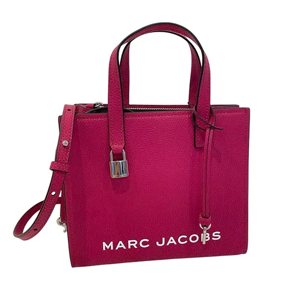Túi Tote Nữ Marc Jacobs Mini Grind Coated Leather Màu Hồng Đậm