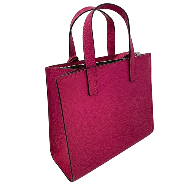 Túi Tote Nữ Marc Jacobs Mini Grind Coated Leather Màu Hồng Đậm