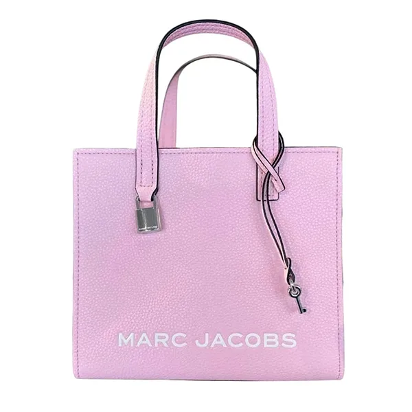 Túi Tote Nữ Marc Jacobs Mini Grind Coated Leather Màu Hồng Nhạt