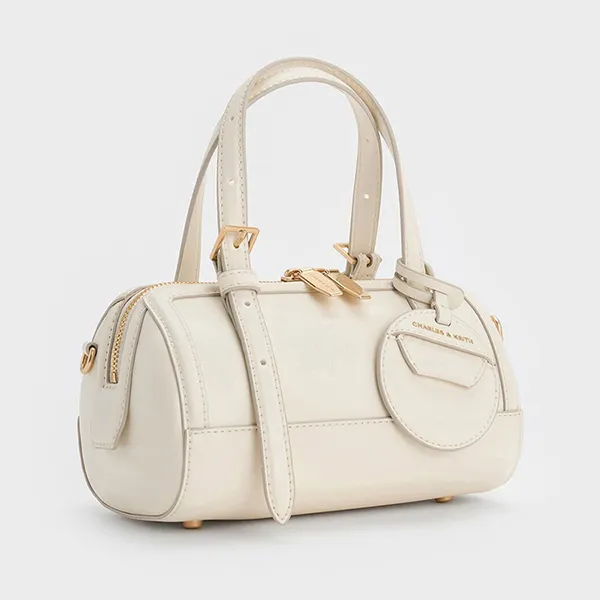 Túi Xách Nữ Charles & Keith CNK Enola Bowling Bag Cream CK2-30671730 Màu Kem