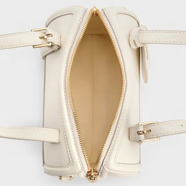 Túi Xách Nữ Charles & Keith CNK Enola Bowling Bag Cream CK2-30671730 Màu Kem