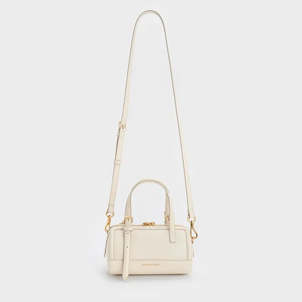 Túi Xách Nữ Charles & Keith CNK Enola Bowling Bag Cream CK2-30671730 Màu Kem