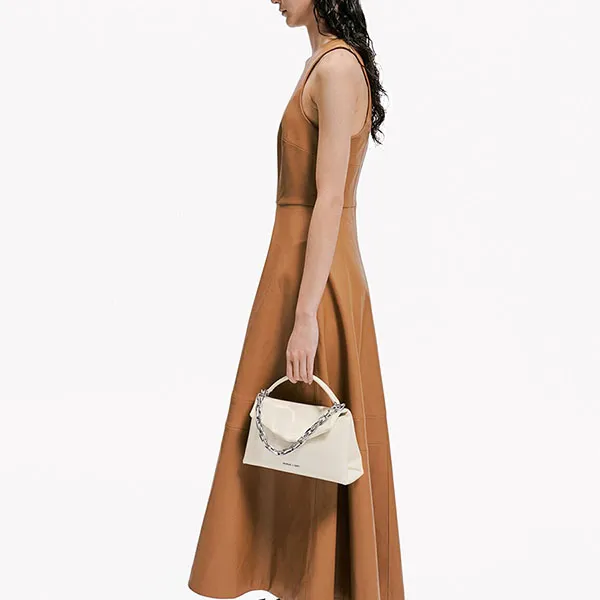 Túi Xách Tay Nữ Charles & Keith Andromeda Chunky Chain Top Handle Bag CK2-50271476_CREAM_S Màu Kem