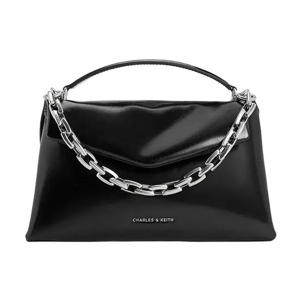 Túi Xách Tay Nữ Charles & Keith Andromeda Chunky Chain Top Handle Bag CK2-50271476_NOIR_S Màu Đen