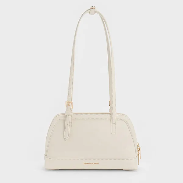 Túi Xách Tay Nữ Charles & Keith CNK Enola Elongated-Handle Bag CK2-30782521 Màu Kem