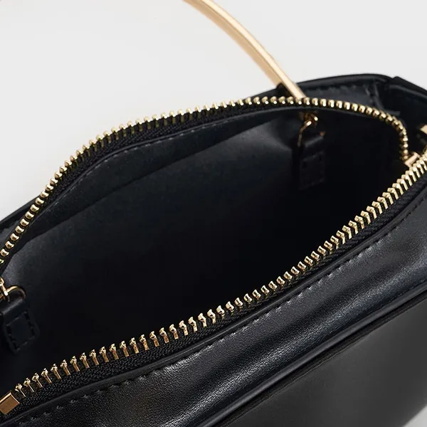 Túi Xách Tay Nữ Charles & Keith CNK Satin Crystal Embellished Black CK2-30271529 Màu Đen