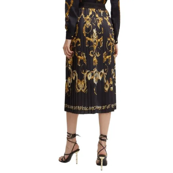 Chân Váy Nữ Versace Jeans Couture Skirt Color Black Midi Flared 77HAE8P5NS541 G89 Màu Đen - Vàng Size 40 - Thời trang - Vua Hàng Hiệu