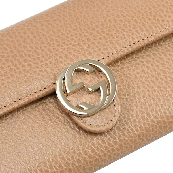 Ví Nữ Gucci Long Wallet Interlocking G GG Màu Beige