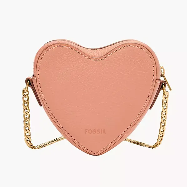 Ví Nữ Fossil Heart Top Zip Wallet SL10082681 Màu Hồng Cam