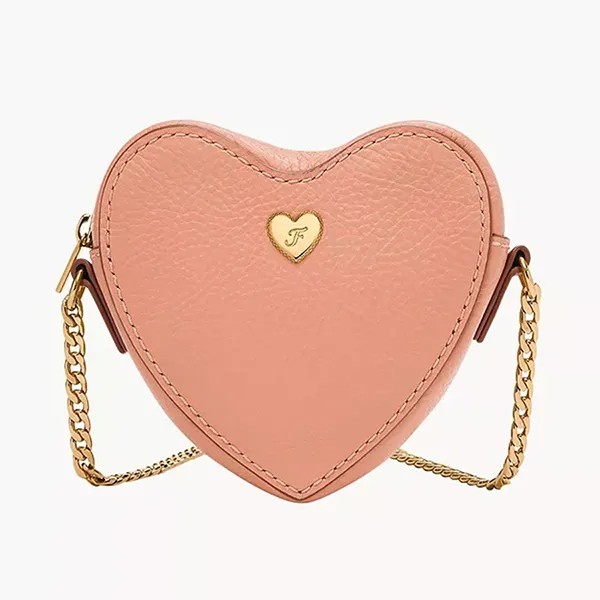 Ví Nữ Fossil Heart Top Zip Wallet SL10082681 Màu Hồng Cam