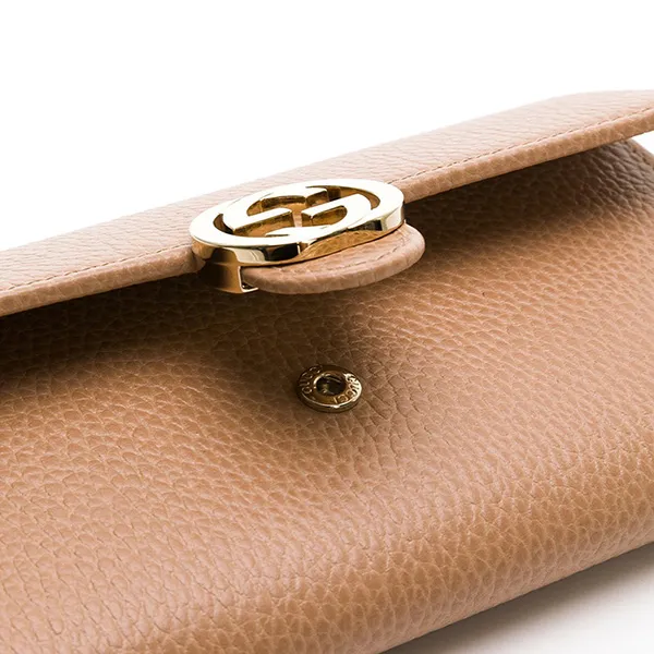 Ví Nữ Gucci Long Wallet Interlocking G GG Màu Beige