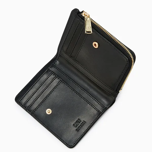 Ví Nữ Lyn Double Zip Short Wallet Black LL25CWS803 Màu Đen