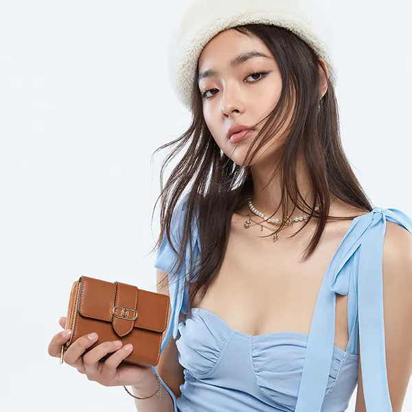 Ví Nữ Lyn Riva Short Wallet Brown LL25CWS004 Màu Nâu
