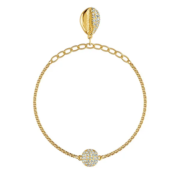 Vòng Đeo Tay Nữ Swarovski Remix Collection Shell Strand White, Gold-Tone Plated 5535282 Màu Vàng Gold N-OS