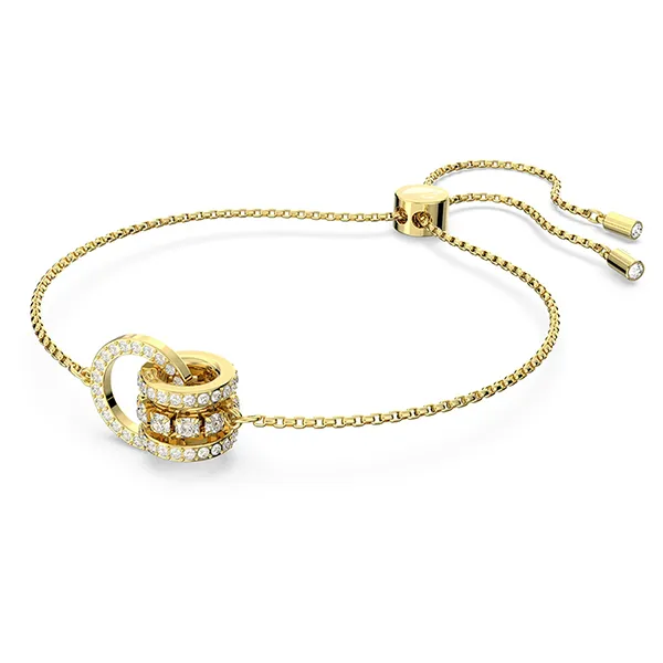 Vòng Đeo Tay Nữ Swarovski Hyperbola Bracelet Interlocking Loop, White, Gold-Tone Plated 5646737 Màu Vàng