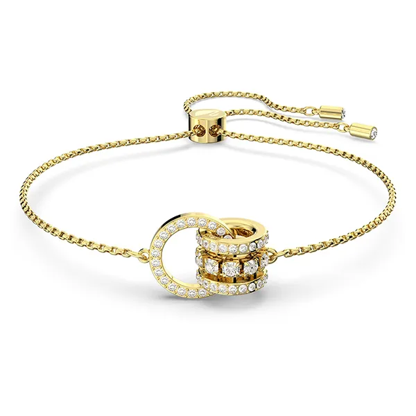 Vòng Đeo Tay Nữ Swarovski Hyperbola Bracelet Interlocking Loop, White, Gold-Tone Plated 5646737 Màu Vàng