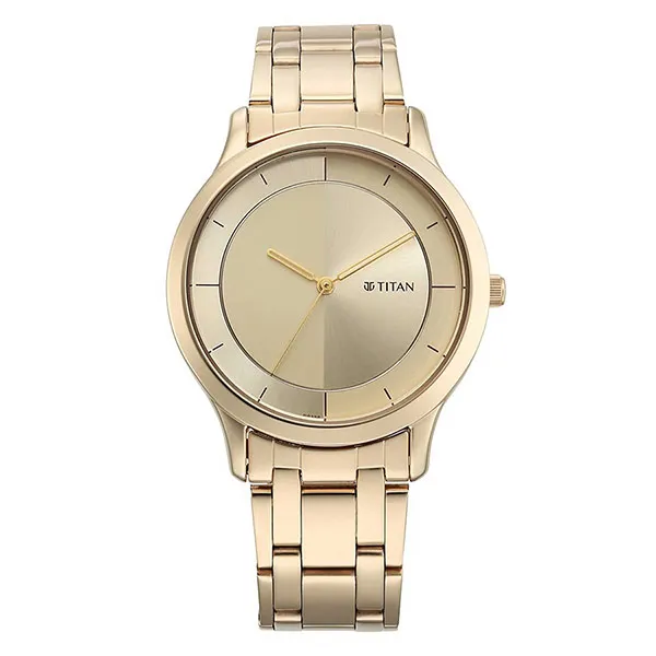 Đồng Hồ Nam Titan Yin & Yang Light Champange Dial Analog Stainless Steel Strap Watch 1825WM01 Màu Vàng Gold