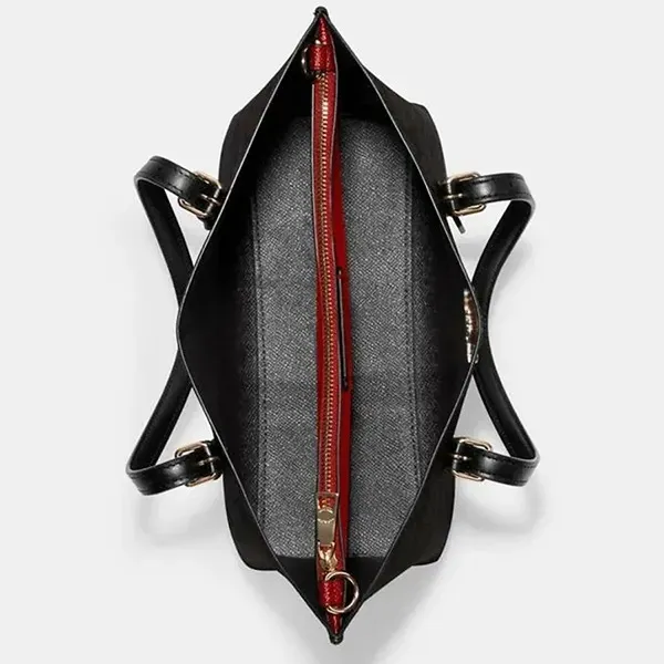 Túi Tote Nữ Coach Mollie Tote 25 In Signature Canvas C4250 Màu Đen Nâu