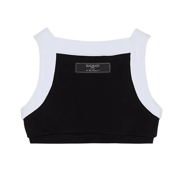 Áo Ba Lỗ Trẻ Em Balmain Two-Tone Top With Bottons BW8B52 Z0081 Màu Đen Trắng Size 13