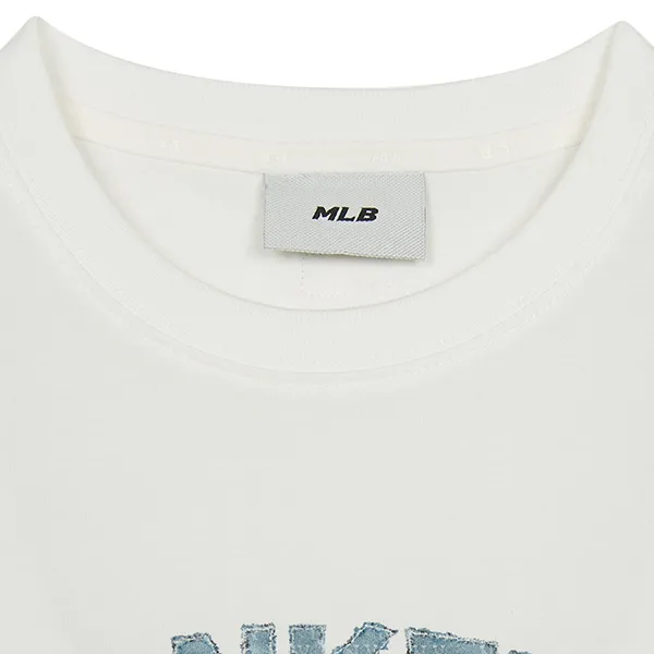 Áo Croptop Nữ MLB Denimlike Lettering Big Lux Crop Tshirt New York Yankees 3FTSM0553-50IVS Màu Trắng Kem Size M - Thời trang - Vua Hàng Hiệu