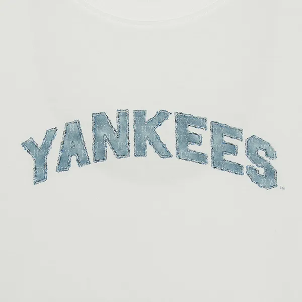Áo Croptop Nữ MLB Denimlike Lettering Big Lux Crop Tshirt New York Yankees 3FTSM0553-50IVS Màu Trắng Kem Size M - Thời trang - Vua Hàng Hiệu