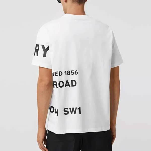 Áo Phông Burberry Print Horseferry 80406911 TShirt Màu Trắng Size XXS