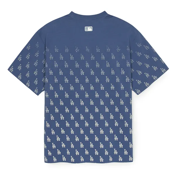 Áo Phông MLB Vintage Monogram Full-Panel Pattern Overfit Short Sleeve T-Shirt LA Dodgers 3ATSM2053-07INS Màu Xanh Size XS