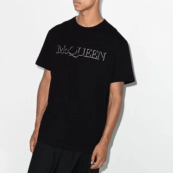Áo Phông Nam Alexander McQueen With Logo T-Shirt Màu Đen Size S