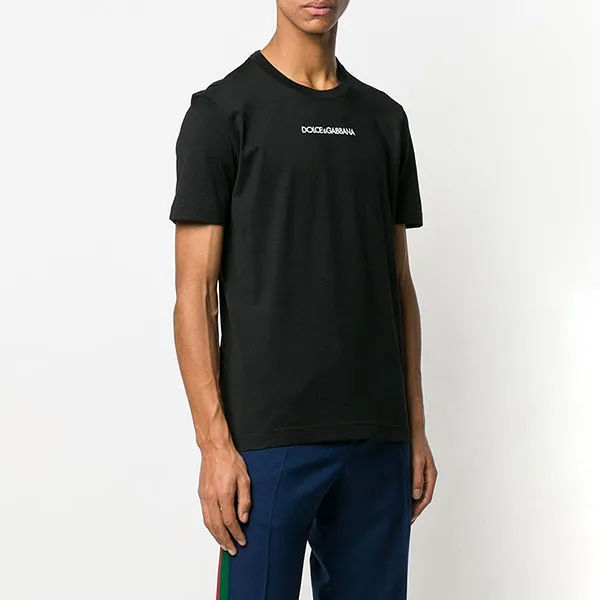 Áo Phông Nam Dolce & Gabbana D&G Black With Logo Printed T-Shirt G8JM4Z FU7EQ N0000 Màu Đen Size 46