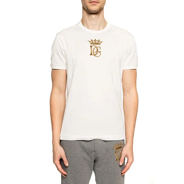 Áo Phông Nam Dolce & Gabbana D&G Logo Crown T-Shirt G8JX7Z-G7WDC Màu Trắng Size 48 - Thời trang - Vua Hàng Hiệu