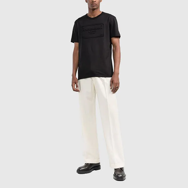 Áo Phông Nam Dolce & Gabbana D&G Logo Embossed Crewneck T-Shirt G8KBAZG7C7U Màu Đen Size 46