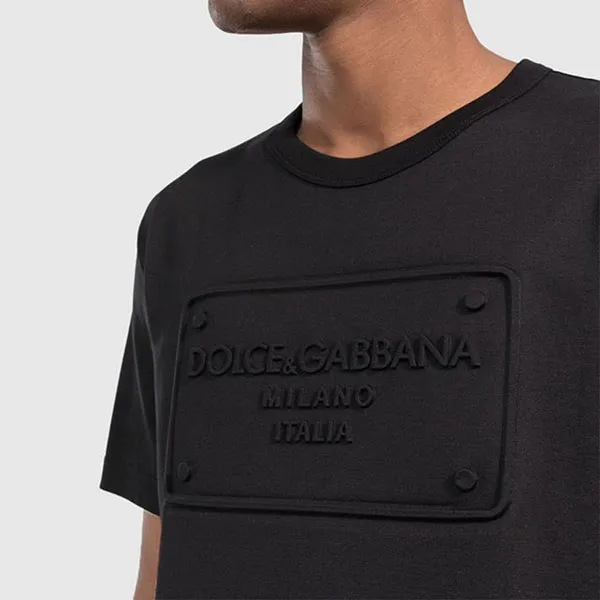Áo Phông Nam Dolce & Gabbana D&G Logo Embossed Crewneck T-Shirt G8KBAZG7C7U Màu Đen Size 46