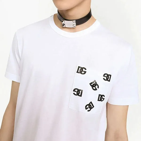 Áo Phông Nam Dolce & Gabbana D&G Pocket Logo T-Shirt Màu Trắng Size 46 - Thời trang - Vua Hàng Hiệu