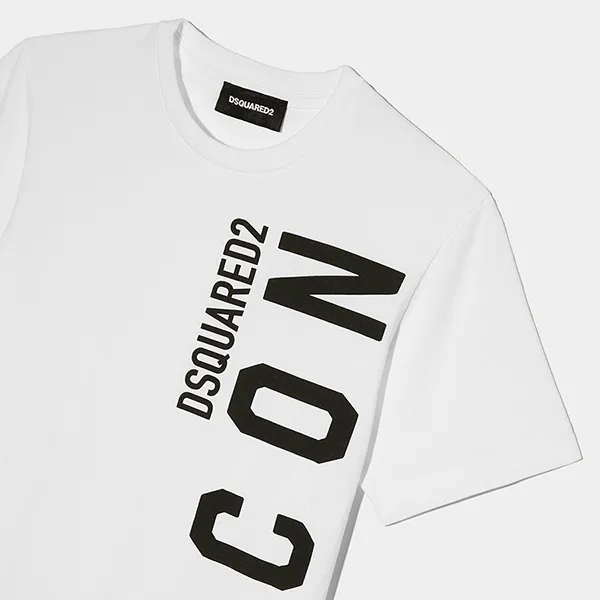 Áo Phông Nam Dsquared2 D2Kids Icon T-Shirt KDQ0925D0015DQ100 Màu Trắng Size L