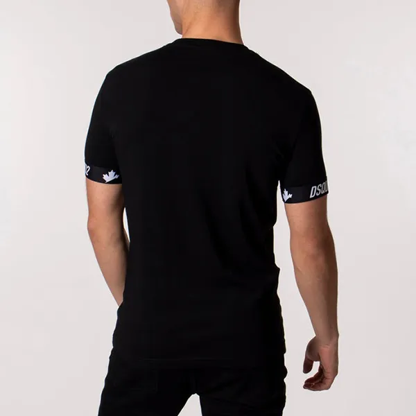 Áo Phông Nam Dsquared2 Double Arm Band RN Tshirt Màu Đen Size L