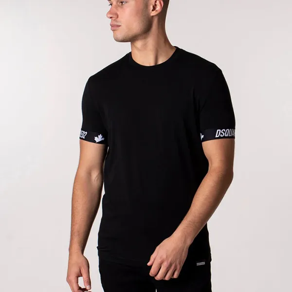 Áo Phông Nam Dsquared2 Double Arm Band RN Tshirt Màu Đen Size L