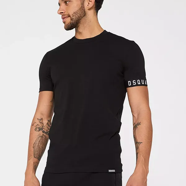 Áo Phông Nam Dsquared2 Loungewear Sleeve Band Logo Crew Tshirt Màu Đen Size S - Thời trang - Vua Hàng Hiệu