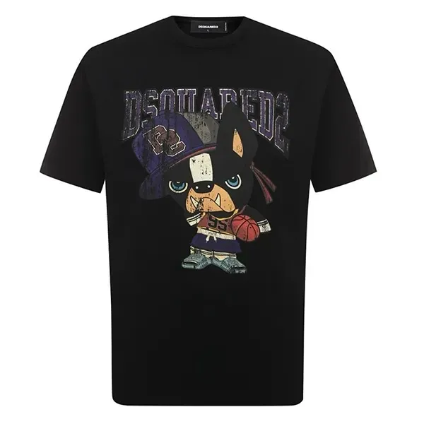 Áo Thun Nam Dsquared2 With Graphic Print And Logo S74GD1262 Tshirt Màu Đen Size S - Thời trang - Vua Hàng Hiệu
